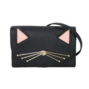 Kate Spade Clutch - Jazz Things Up Cat Winni Black Leather Cross Body Bag